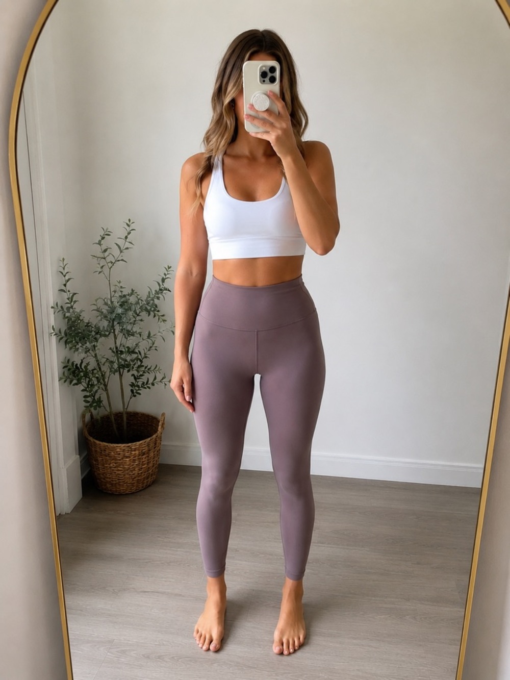 BSP High Rise Mauve Athletic Leggings Cropped Yoga Pants XL